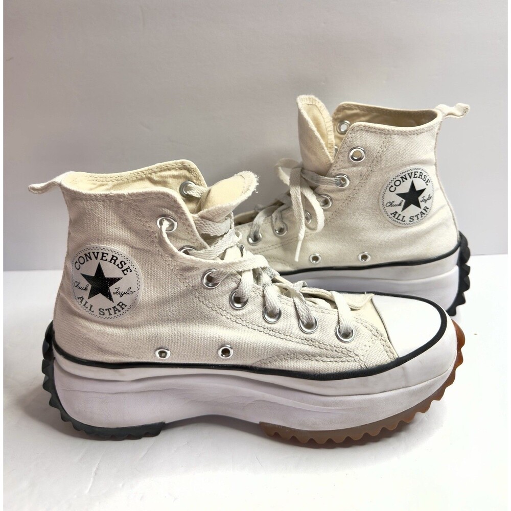 Converse Sneakers Women 7 White Run Star Hike High Top Platform Lug Sole 166799C
